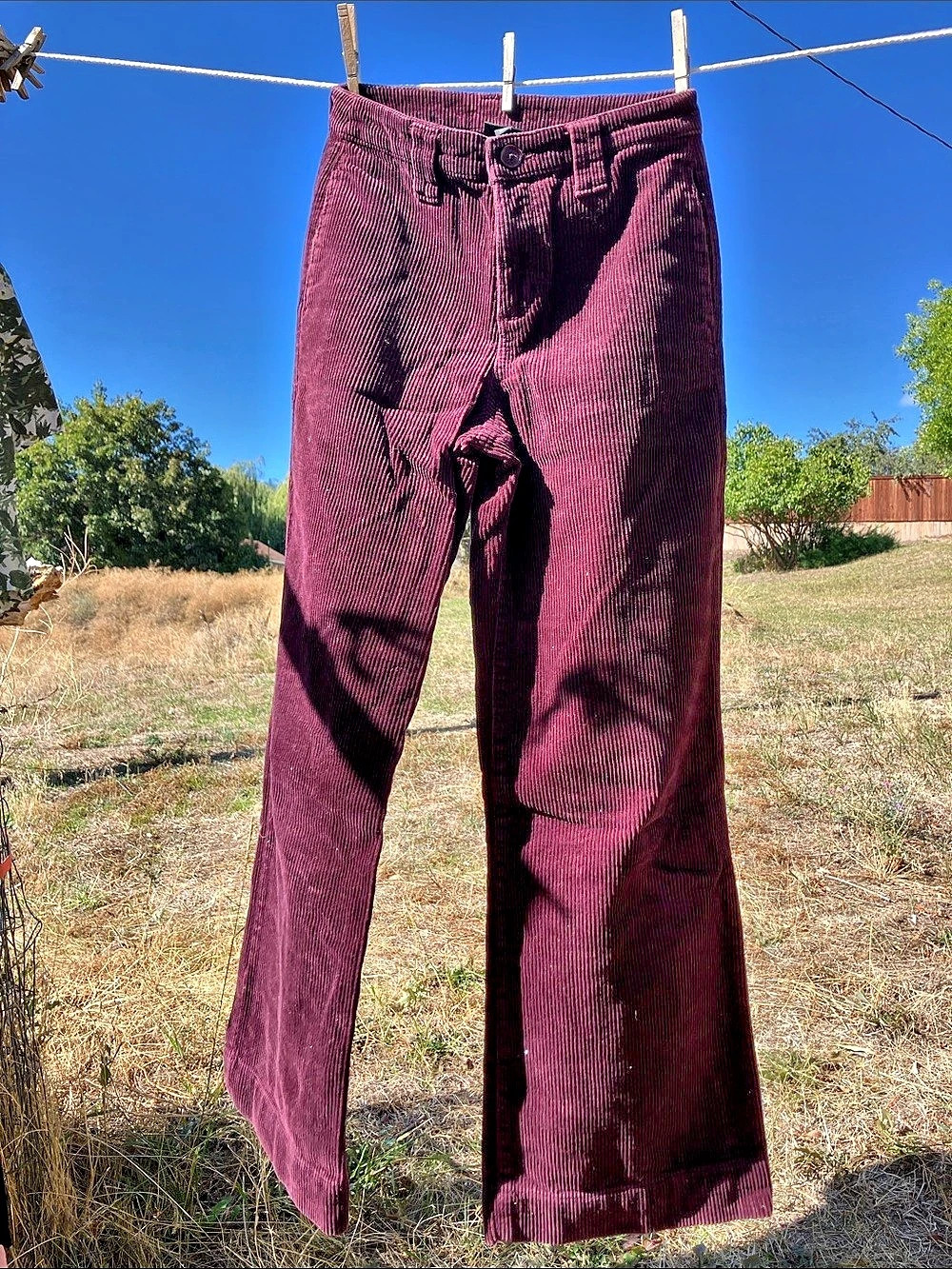 a.n.a Women's Wide Leg Corduroy Pants Purple Size 4